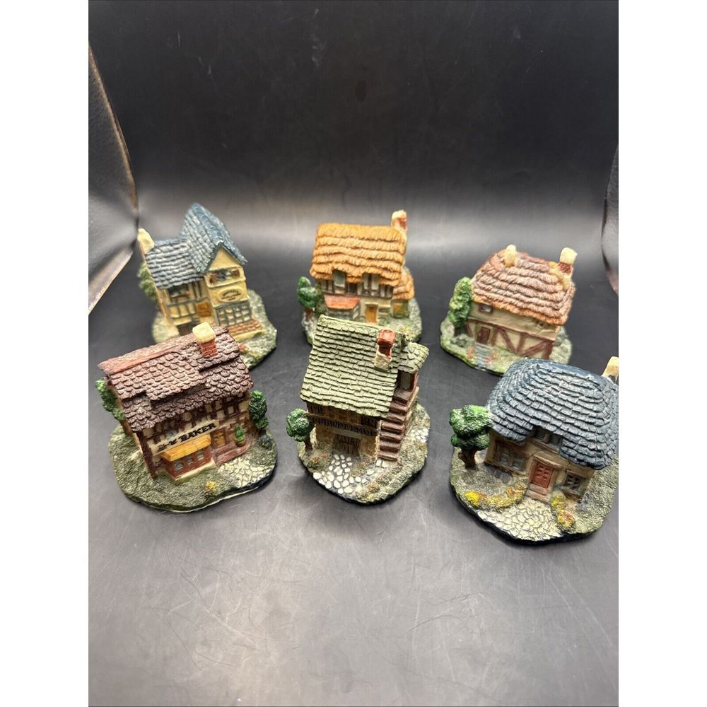 Lot Of 6 Dickens Miniature Porcelain Hand-painted Dept 56 Village Houses 1986